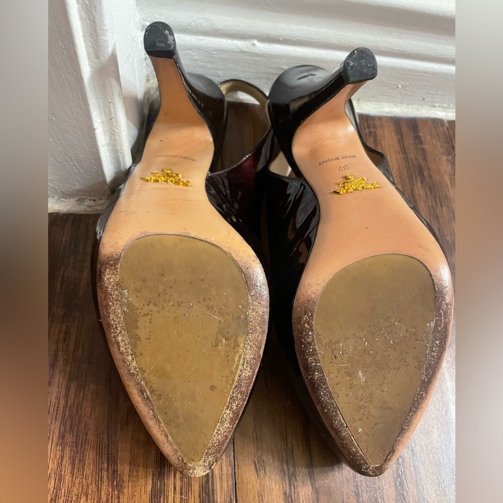 Prada Patent Leather Slingback Pumps 37 - Picture 8 of 17
